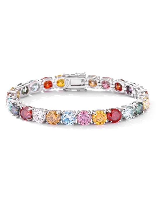 Colorful Tennis Moissanite Gemstone Bracelet - Balmas Jewelry