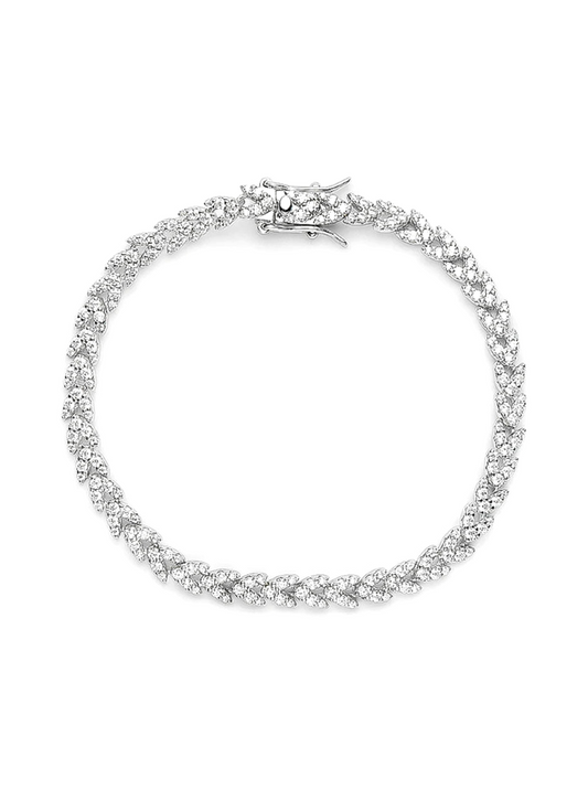 Sterling Silver Diamond Wheat Bracelet - Balmas Jewelry