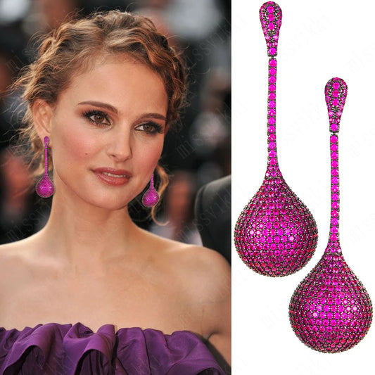Luxury Handmade Long Ball Dangle Earrings