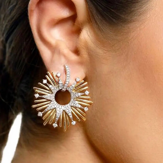Luxury Full Micro Paved Crystal Zircon Wedding Drop Earrings