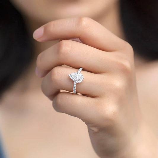 Women's Silver Moissanite Jewelry Ring - Balmas Jewelry