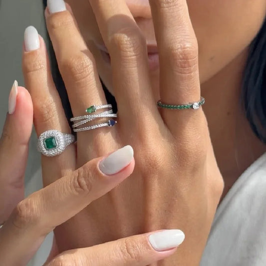 Adjustable Little Finger Ring with 5A Cubic Zirconia