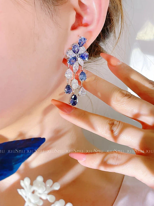 New Water Drop Flower Earrings - Balmas Jewelry