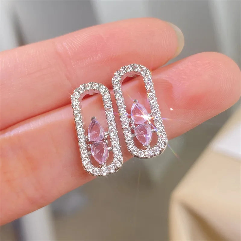 Womens Geometric Diamond Luxury Earrings - Balmas Jewelry
