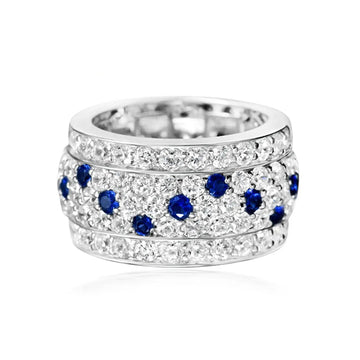 Luxury 18K Gold Plated Sterling Silver Sapphire Ring