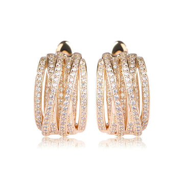 High-Quality AAA Zircon Gold Color Earrings for Women