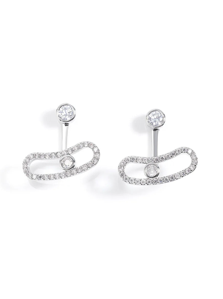 Womens Geometric Diamond Luxury Earrings - Balmas Jewelry
