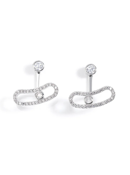 Womens Geometric Diamond Luxury Earrings - Balmas Jewelry