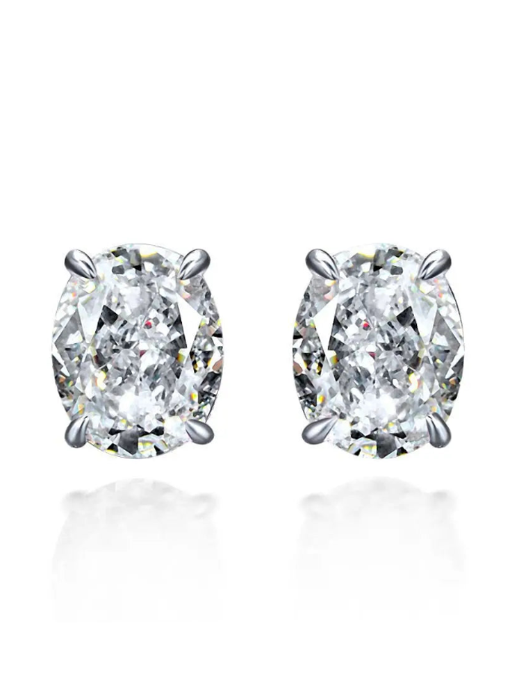 Oval Pink 5A Zirconia Earrings - Balmas Jewelry