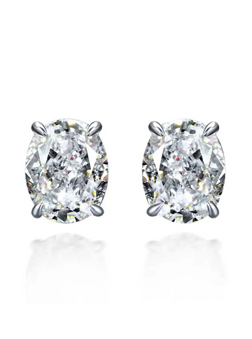 Oval Pink 5A Zirconia Earrings - Balmas Jewelry
