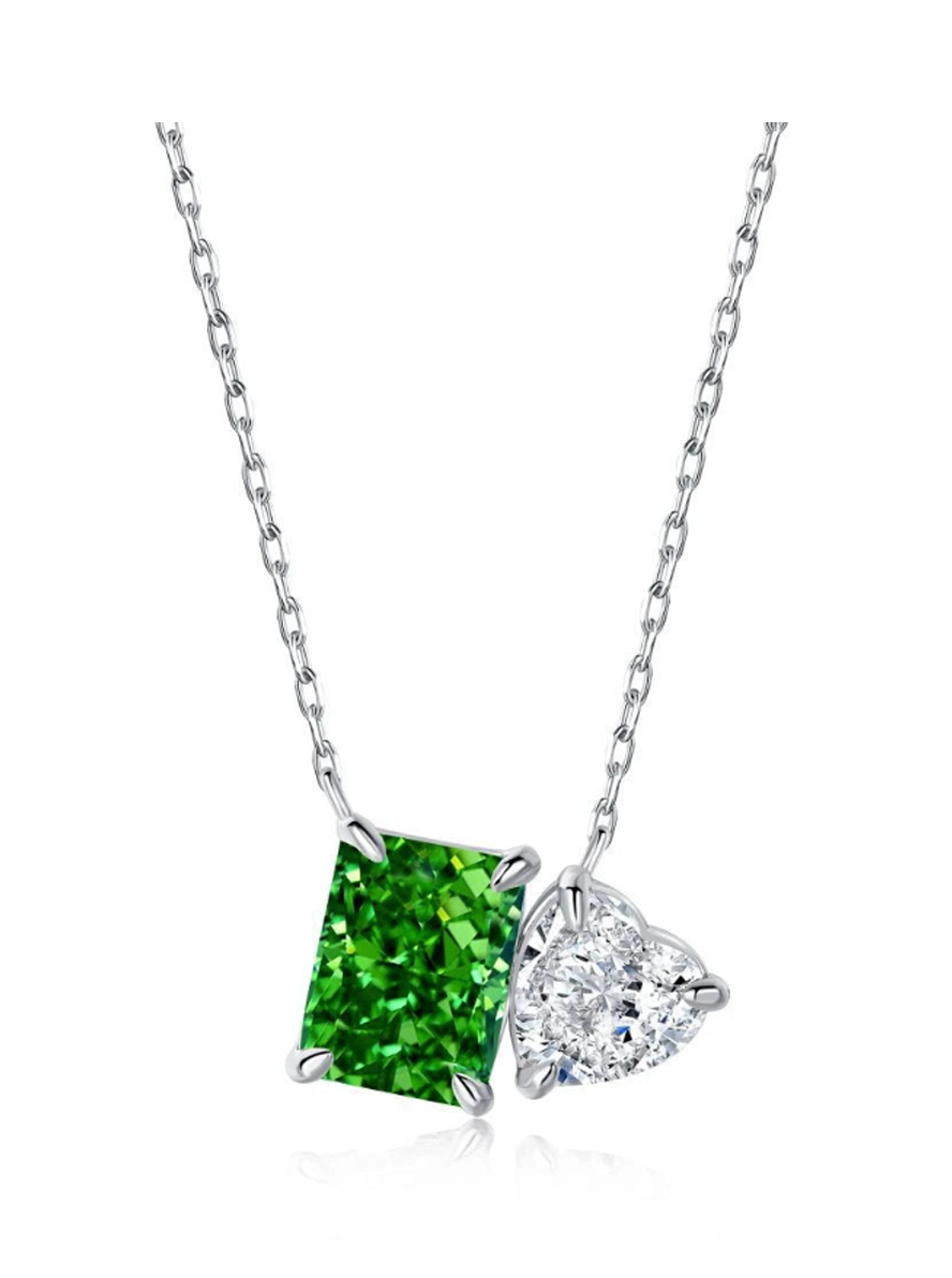Sterling Silver Crushed Ice Gemstone Pendant Necklace - Balmas Jewelry