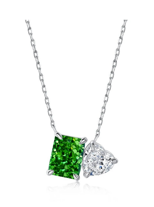 Sterling Silver Crushed Ice Gemstone Pendant Necklace - Balmas Jewelry