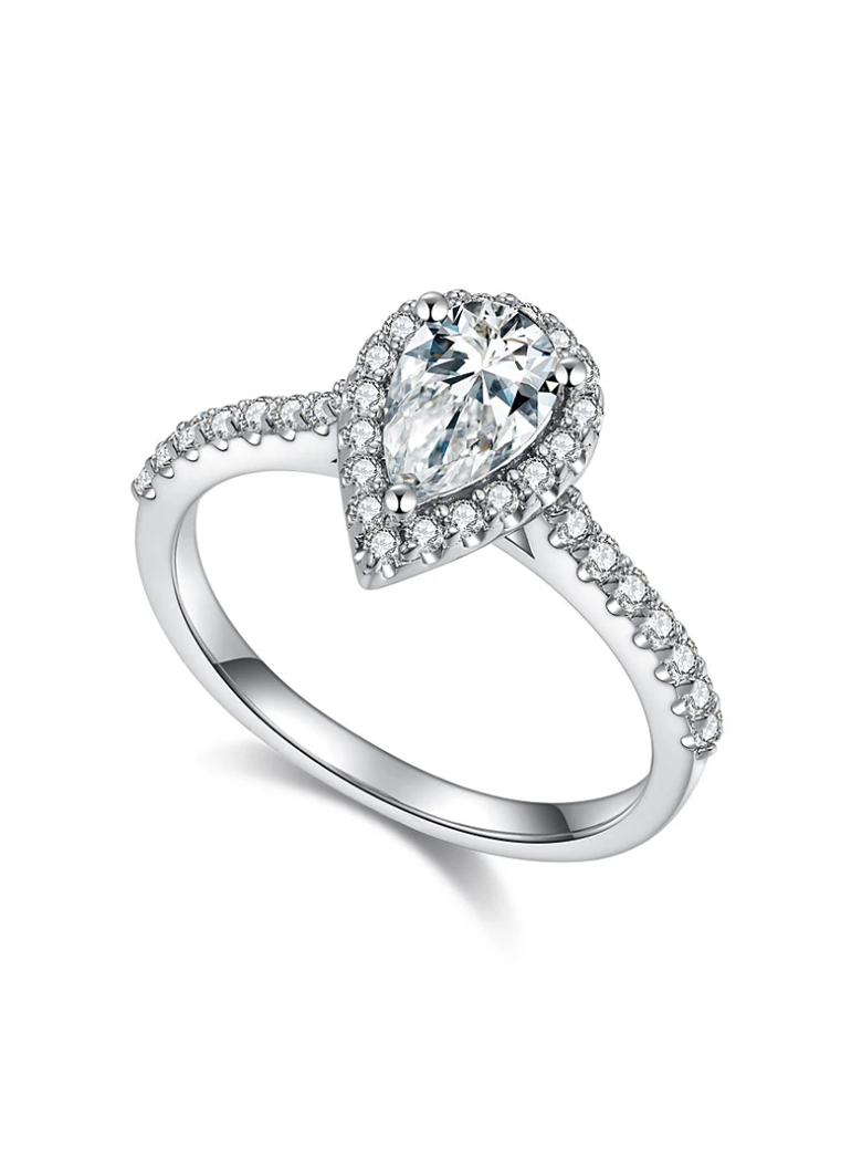 Women's Silver Moissanite Jewelry Ring - Balmas Jewelry