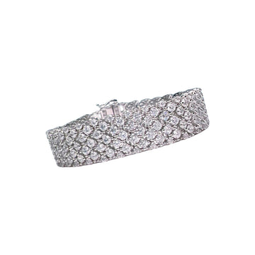 European and American Luxury 925 Silver Bracelet with Carbon Diamond