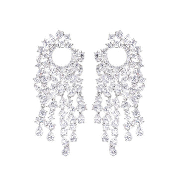 Luxury Celebrity Favorite 52mm Long Drop Tassels Earrings