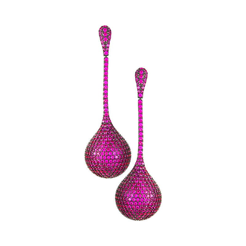 Luxury Handmade Long Ball Dangle Earrings