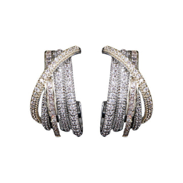 Semi-Circle C-Shape 925 Silver Needle Earrings