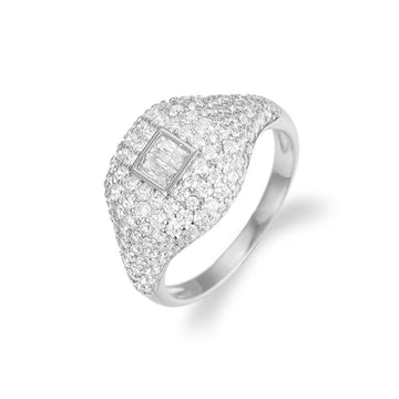 Trendy Heart AAA Cubic Zirconia Stackable Chic Ring