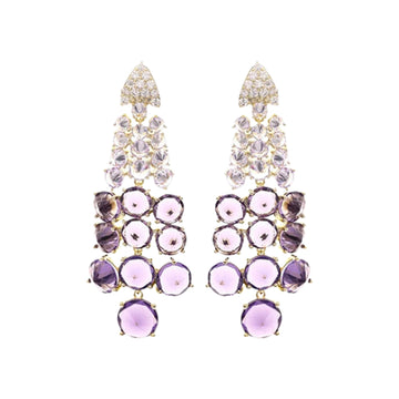Colorful Cubic Zirconia Grape String Earrings