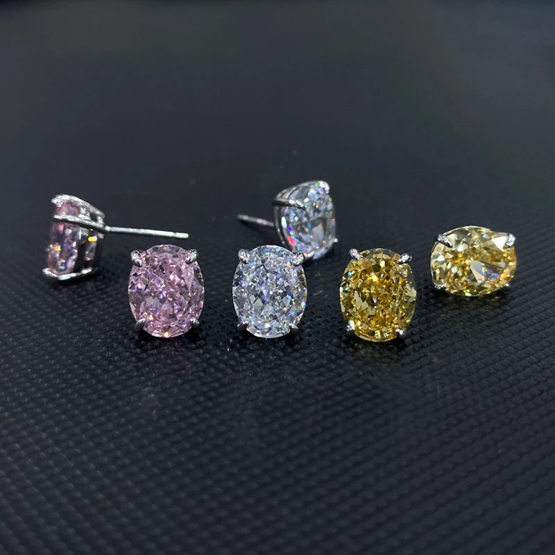Oval Pink 5A Zirconia Earrings - Balmas Jewelry