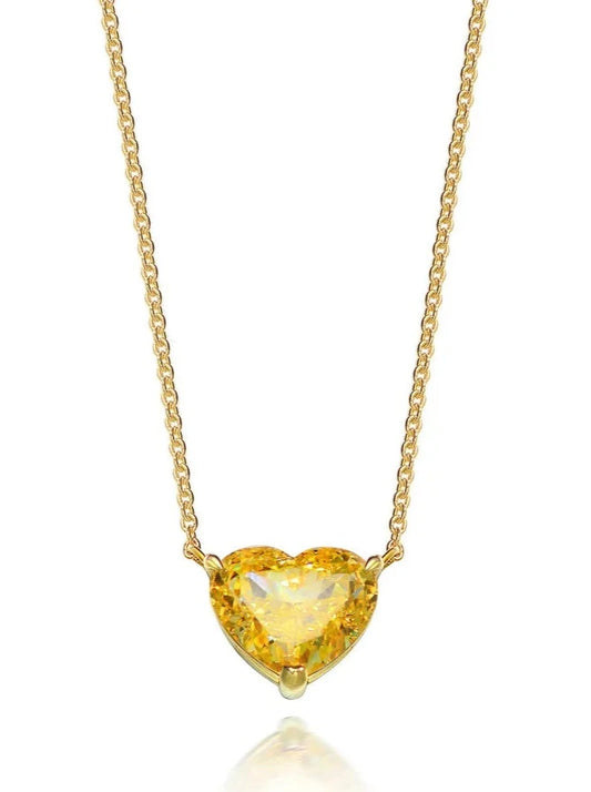 Topaz Heart Pendant Necklace - Balmas Jewelry