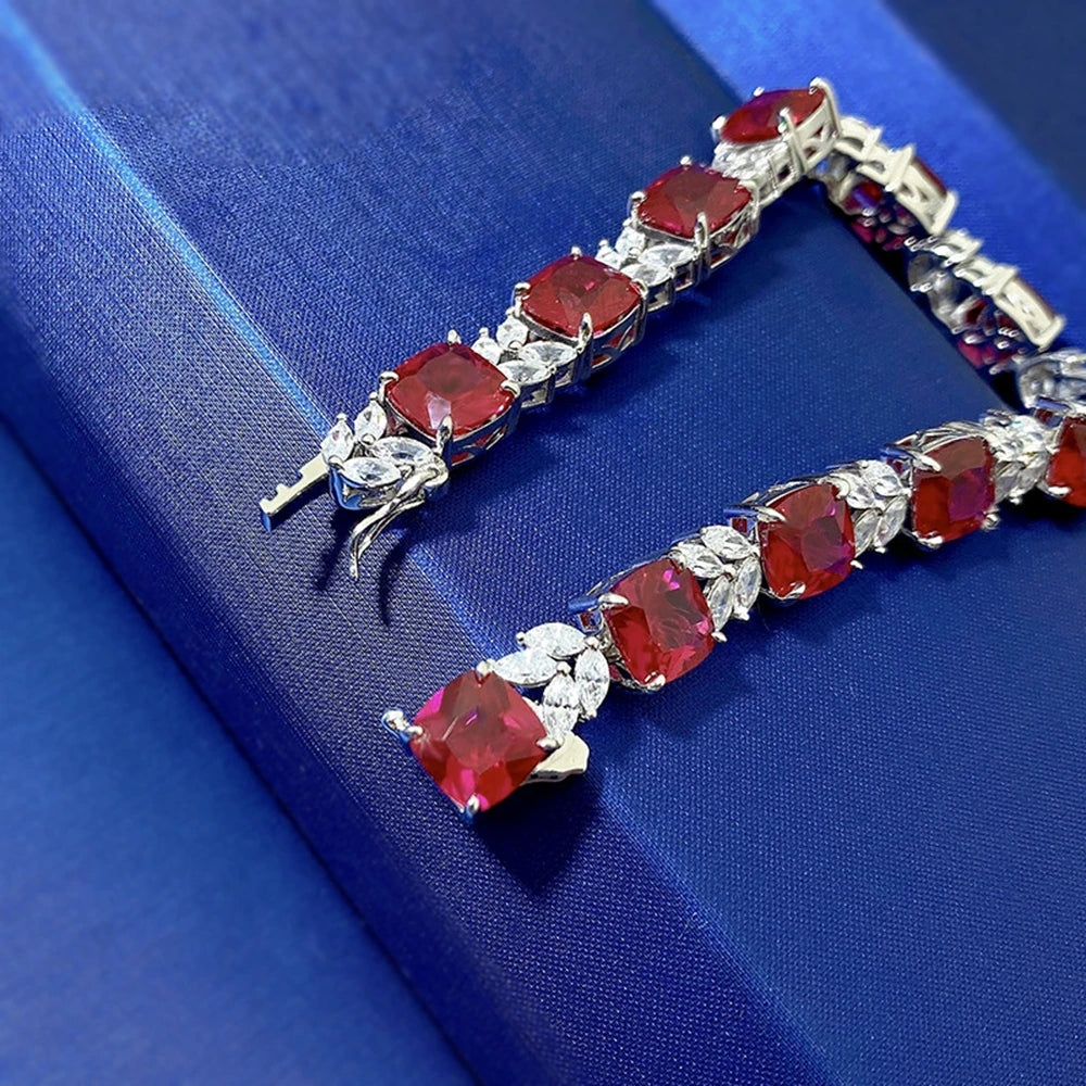Ruby Tennis Chain Bracelet - Balmas Jewelry