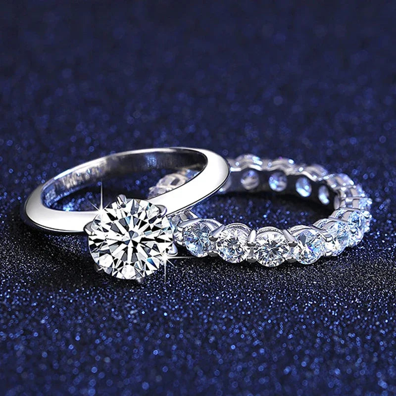 Women's Sterling Silver Moissanite Diamond Ring - Balmas Jewelry