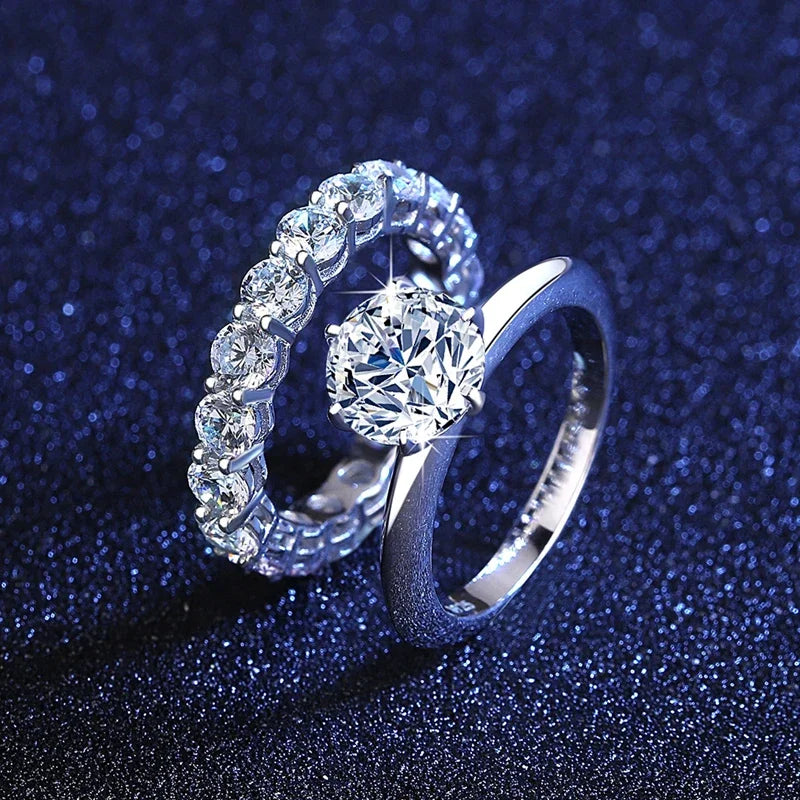 Women's Sterling Silver Moissanite Diamond Ring - Balmas Jewelry
