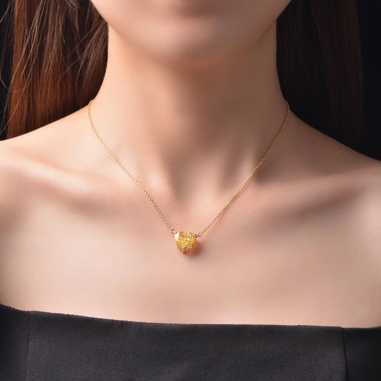 Topaz Heart Pendant Necklace - Balmas Jewelry