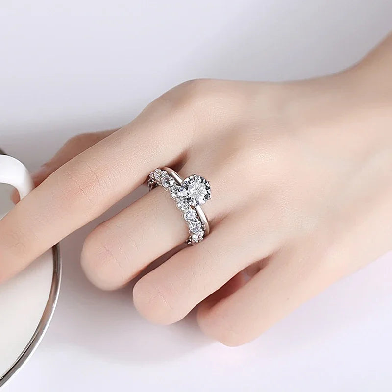 Women's Sterling Silver Moissanite Diamond Ring - Balmas Jewelry