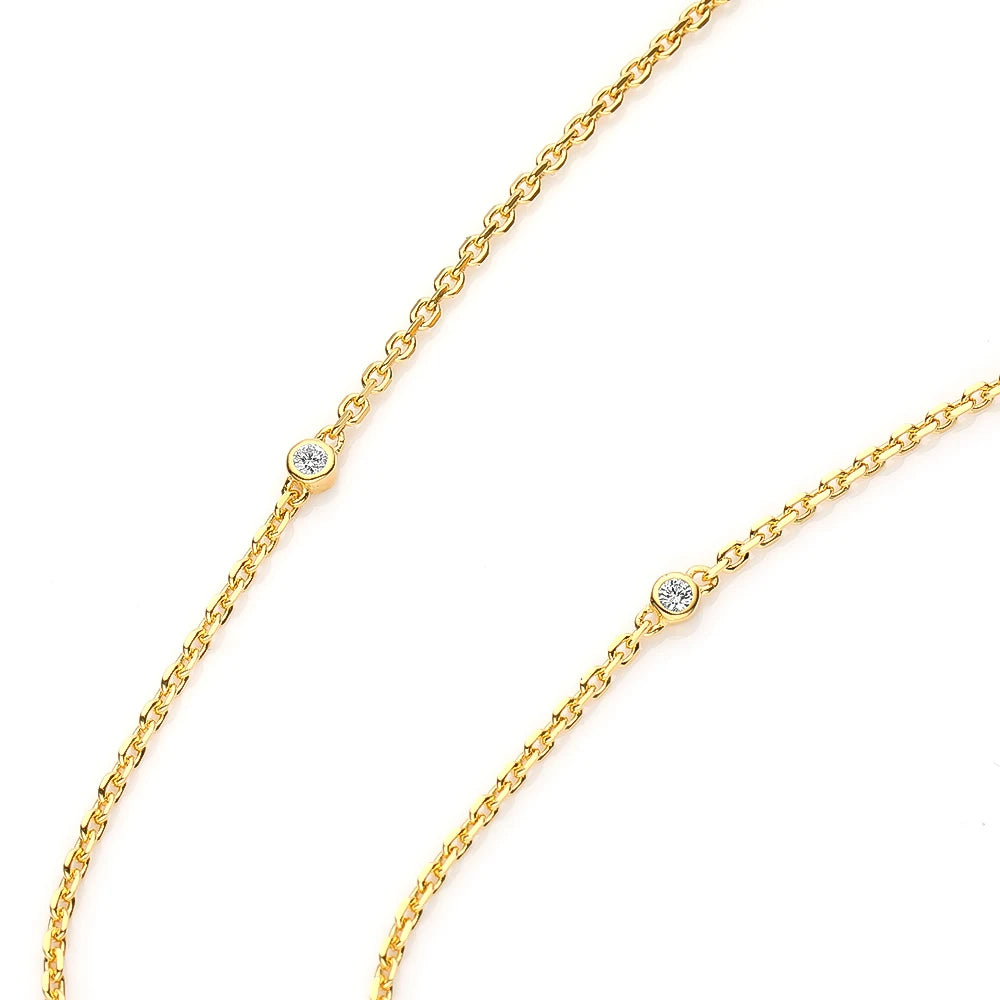 Pink Yellow Rectangular High Carbon Diamond Necklace - Balmas Jewelry