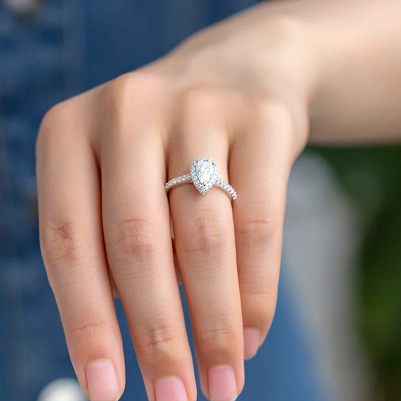Women's Silver Moissanite Jewelry Ring - Balmas Jewelry