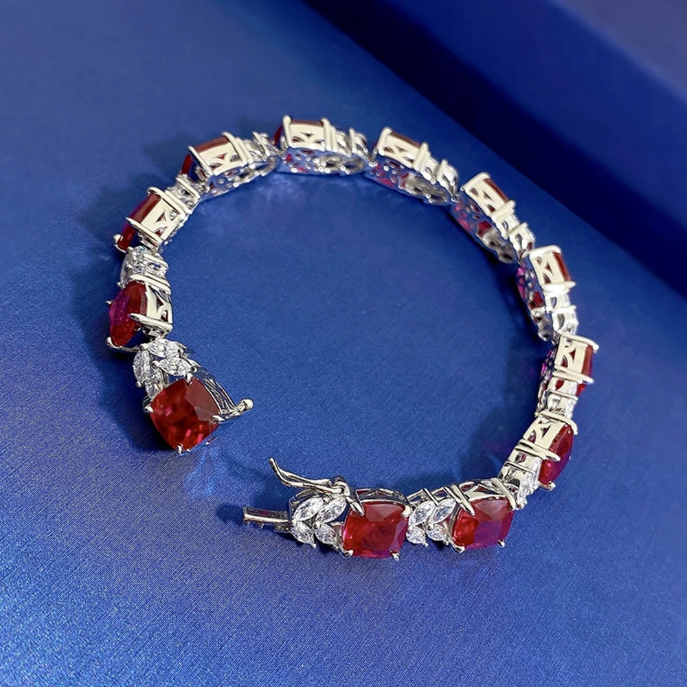 Ruby Tennis Chain Bracelet - Balmas Jewelry