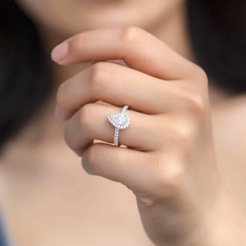 Women's Silver Moissanite Jewelry Ring - Balmas Jewelry