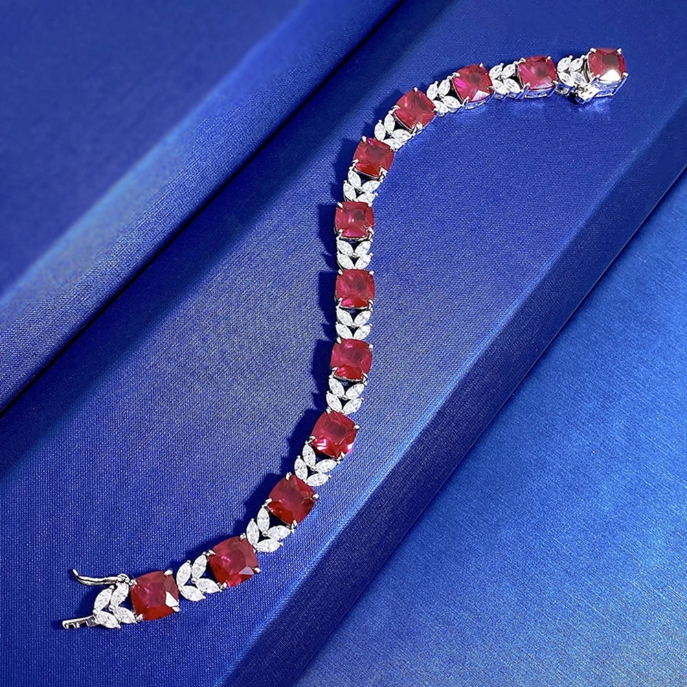 Ruby Tennis Chain Bracelet - Balmas Jewelry