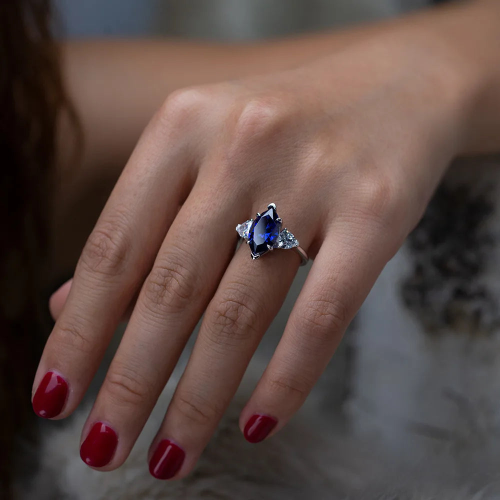 Sterling Silver Sparkling Topaz Diamond Ring - Balmas Jewelry