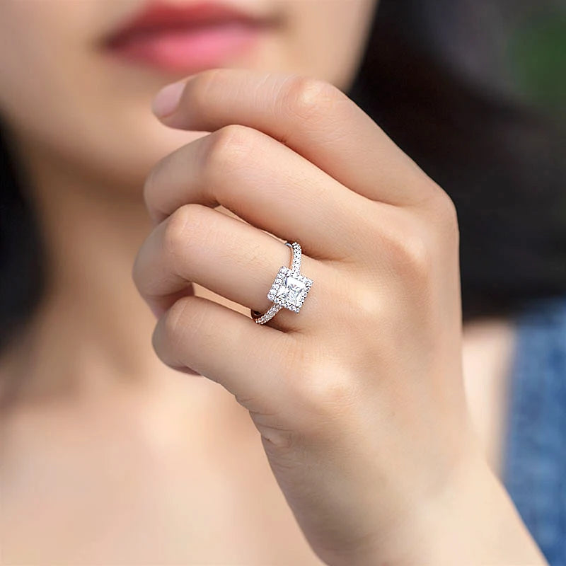 Square Moissanite Diamond Ring - Balmas Jewelry
