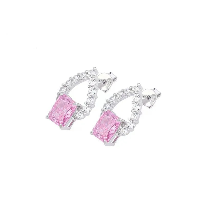 Pink Teardrop Stud Earrings - Balmas Jewelry