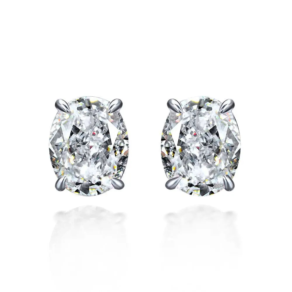 Oval Pink 5A Zirconia Earrings - Balmas Jewelry