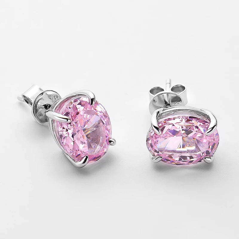 Women's Sparkling Yellow Pink Diamond Stud Earrings - Balmas Jewelry