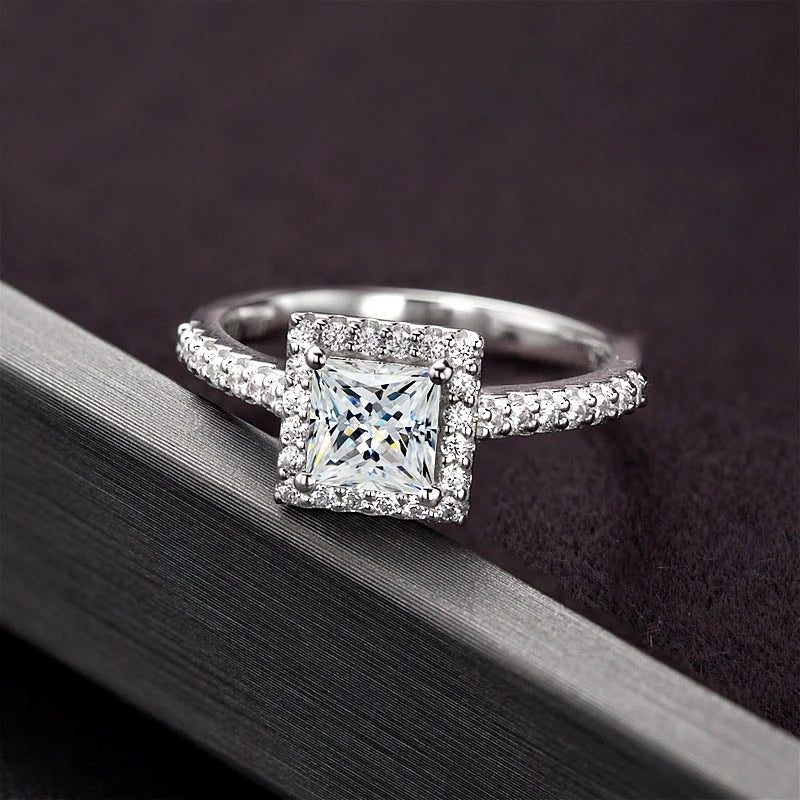Square Moissanite Diamond Ring - Balmas Jewelry