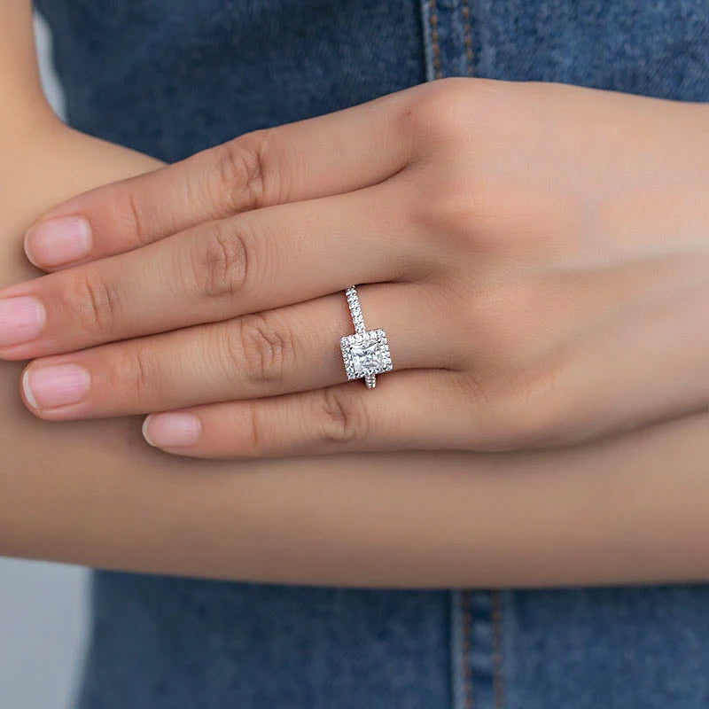 Square Moissanite Diamond Ring - Balmas Jewelry