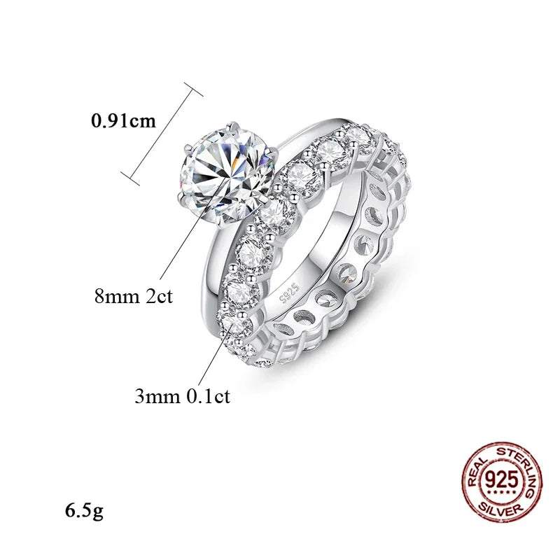 Women's Sterling Silver Moissanite Diamond Ring - Balmas Jewelry