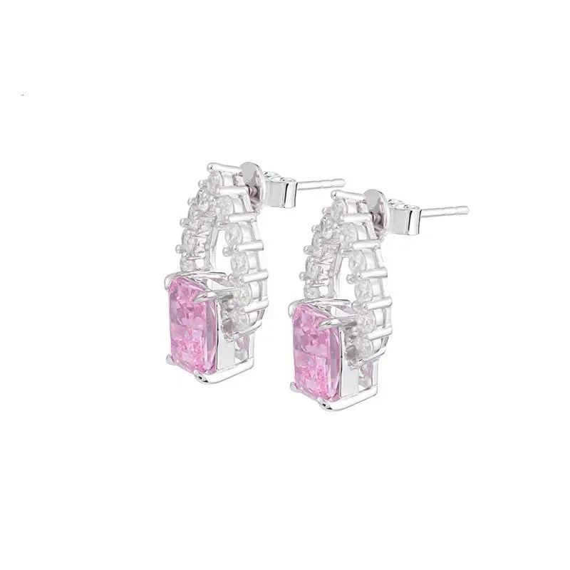 Pink Teardrop Stud Earrings - Balmas Jewelry