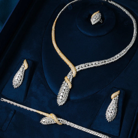 Luxury Bridal Cubic Zirconia Necklace Set for Women