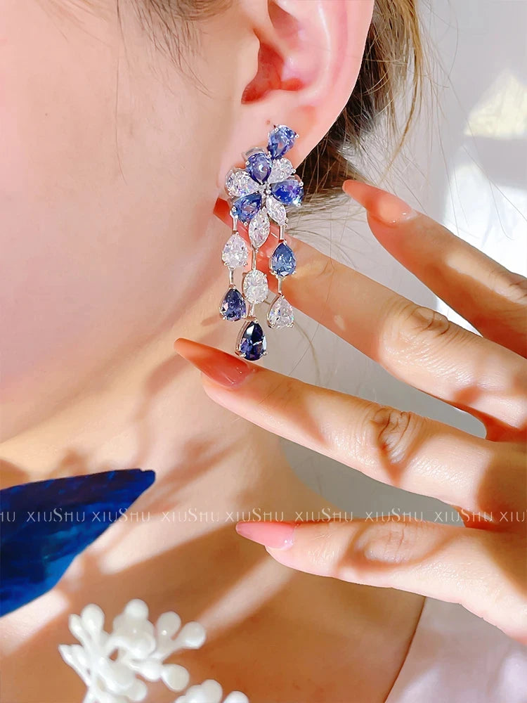 New Water Drop Flower Earrings - Balmas Jewelry