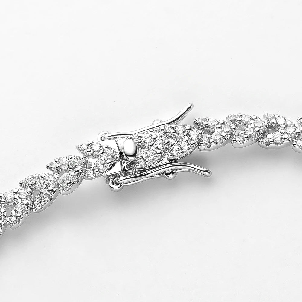 Sterling Silver Diamond Wheat Bracelet - Balmas Jewelry
