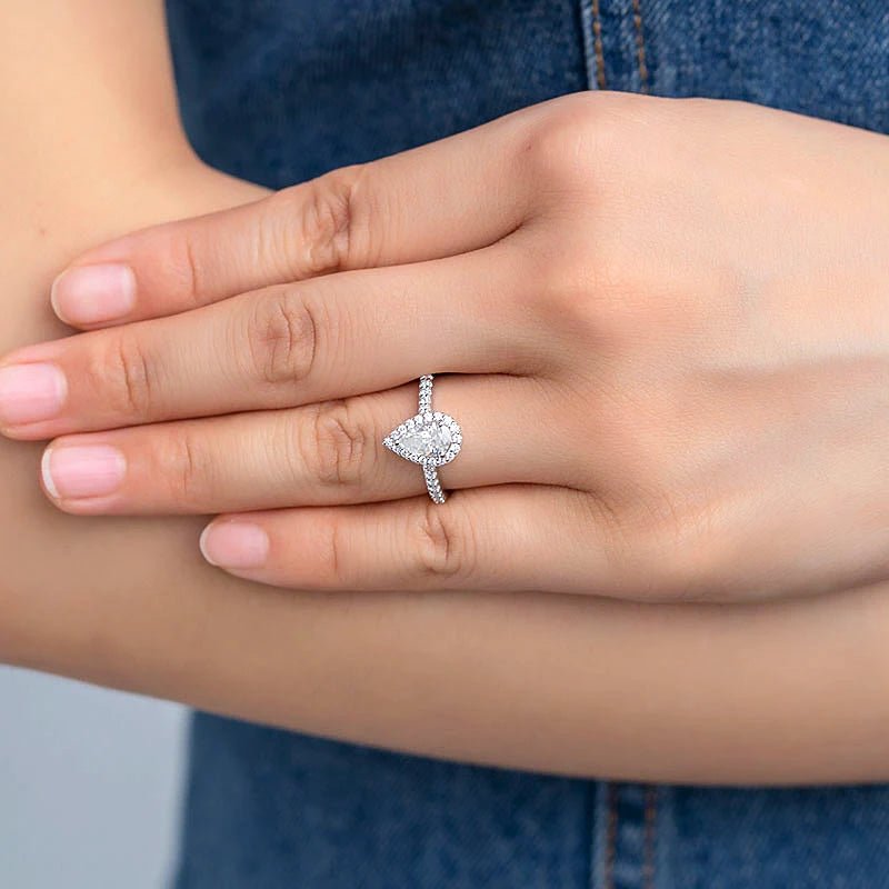 Women's Silver Moissanite Jewelry Ring - Balmas Jewelry